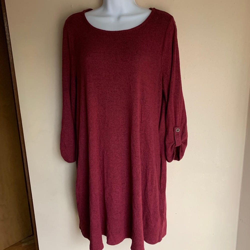 Apt 9 fuzz tab-sleeve shift dress